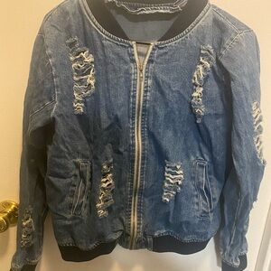 Fashion nova Distressed Denim Jacket